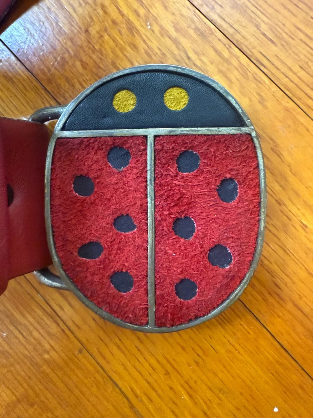 Vintage Vera Neumann Ladybug Leather Belt